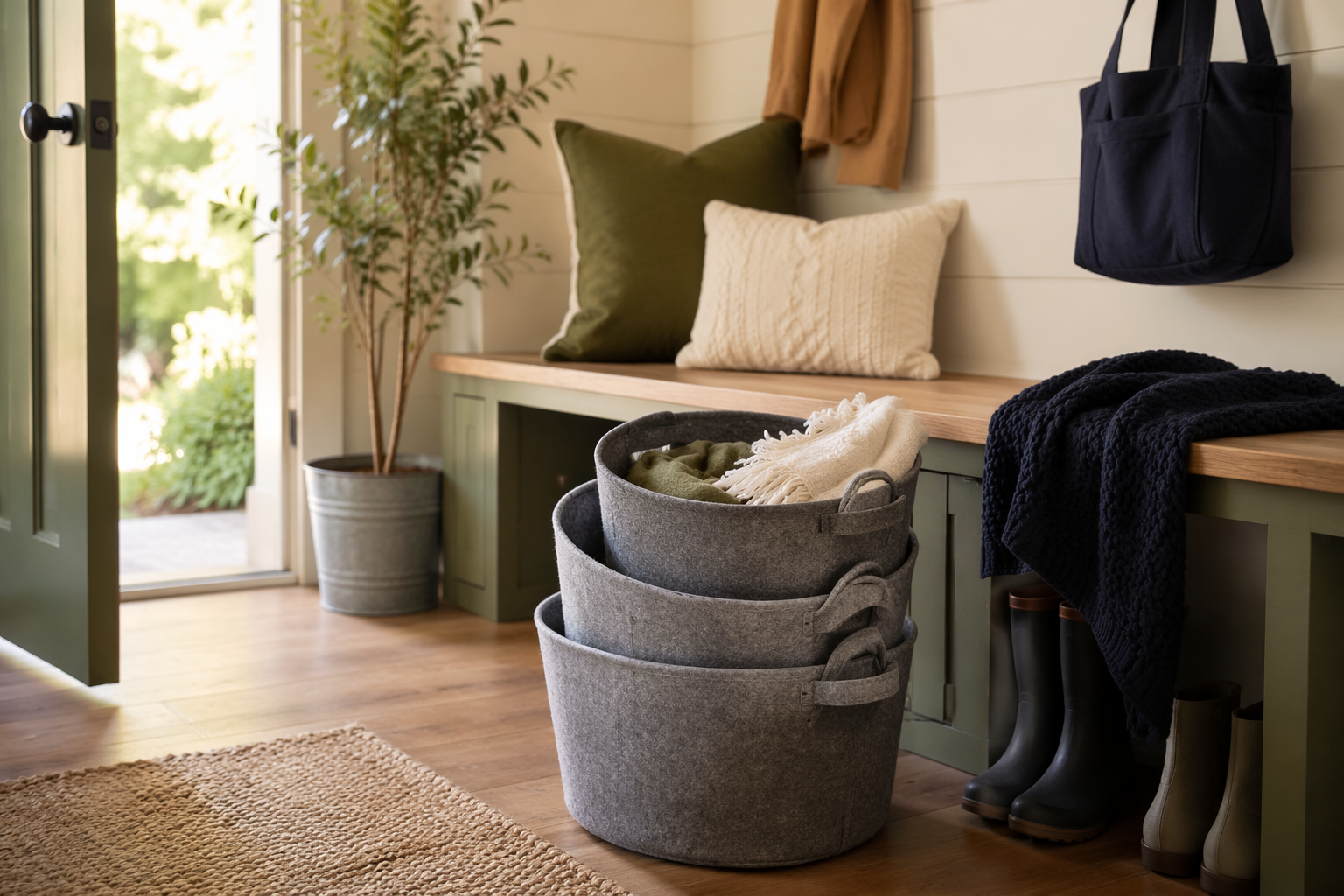Felt Storage Baskets (Set of 3) In the home thumbnail