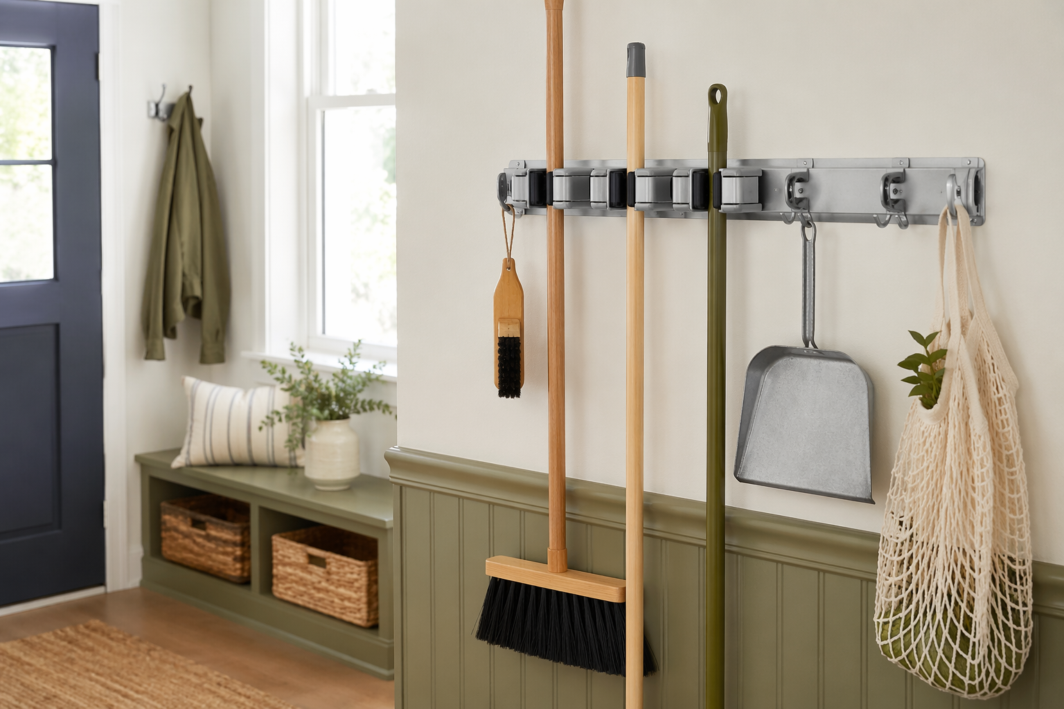 Wall-Mounted Broom Holder In the home thumbnail